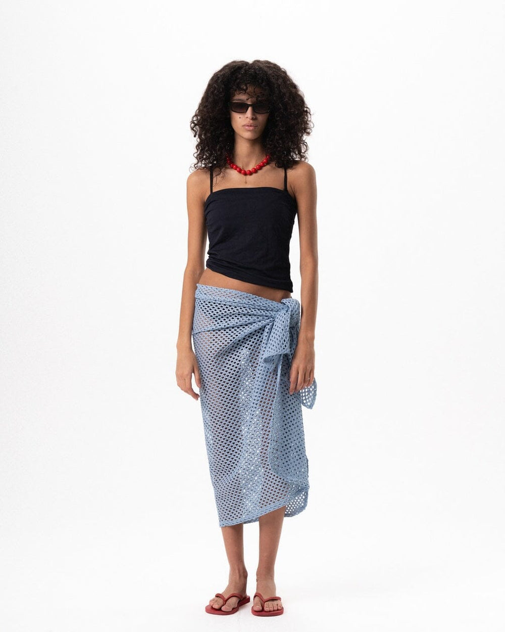 Baby Blue Knit Flowy Wrap Flowy Wraps IN YOUR SHOE S/M 
