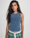 Baby Blue Washed Halter Tank Top