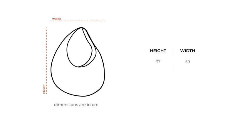 Black Slouchy Sling Bag size chart