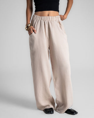 Beige Barrel Fit Linen pants Linen Pants IN YOUR SHOE 