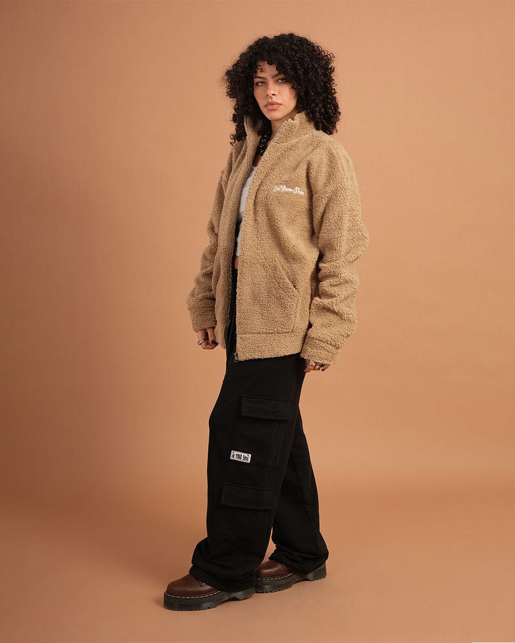 Beige Fleece Jacket Fleece Jacket IN YOUR SHOE 