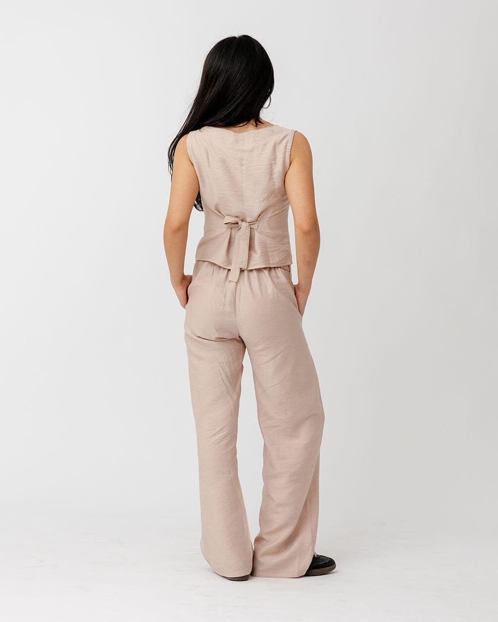 Beige Linen Pants Linen Pants IN YOUR SHOE L 