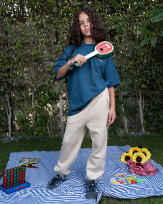 Beige Loose Kids Swants Swants (Kids) IN YOUR SHOE 3 