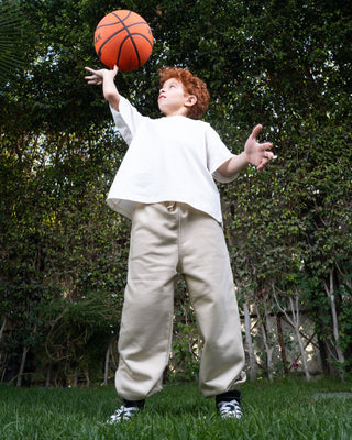 Beige Loose Kids Swants Swants (Kids) IN YOUR SHOE 9-10 