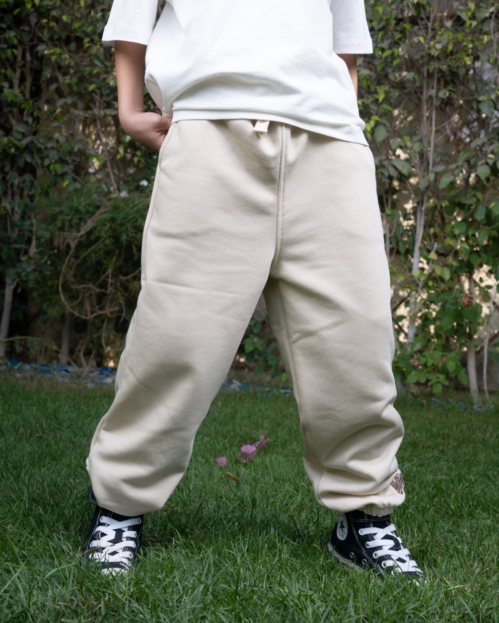 Beige Loose Kids Swants Swants (Kids) IN YOUR SHOE 
