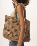 Beige Net Tote Bag