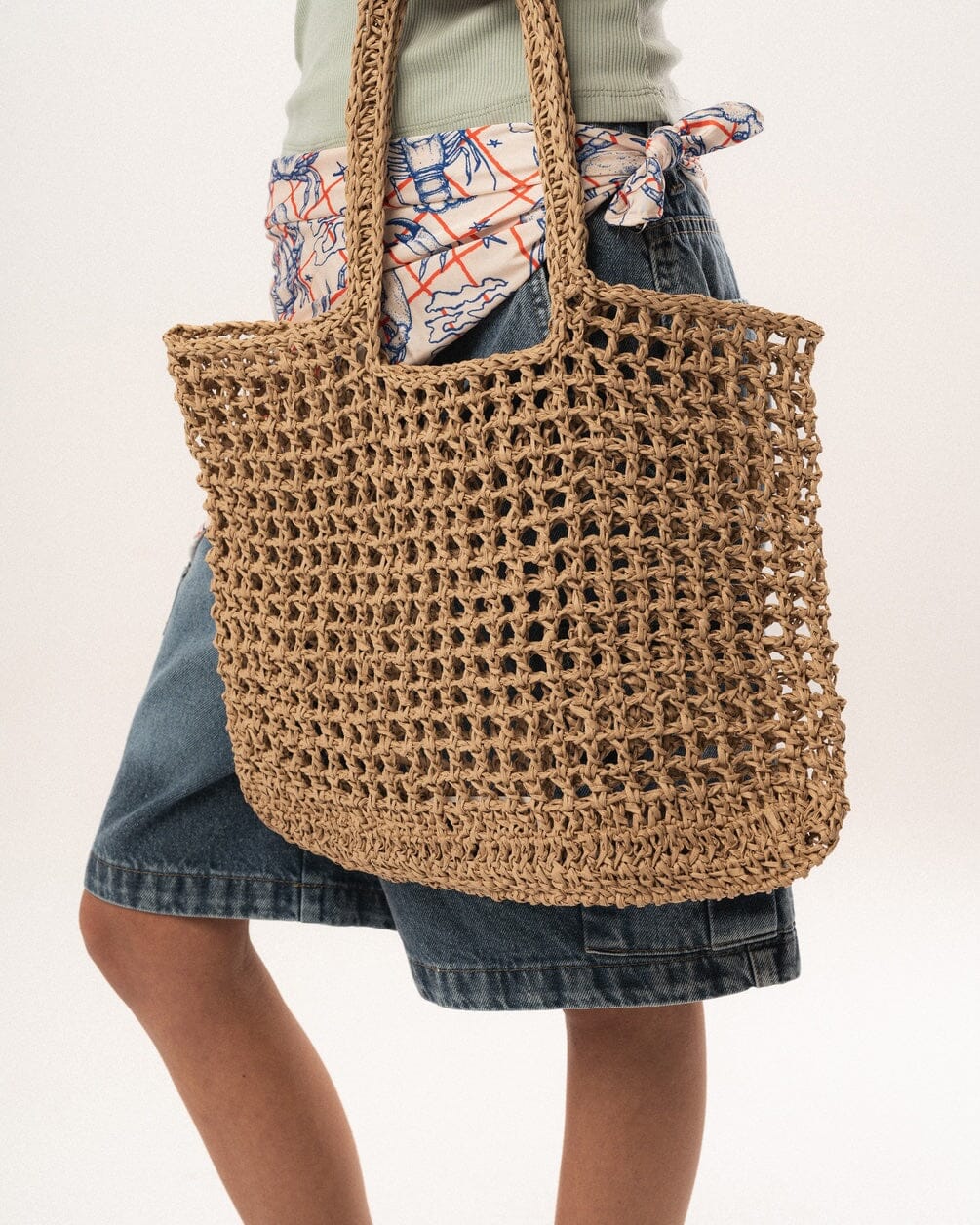 Beige Net Tote Bag Net Tote Bag IN YOUR SHOE 