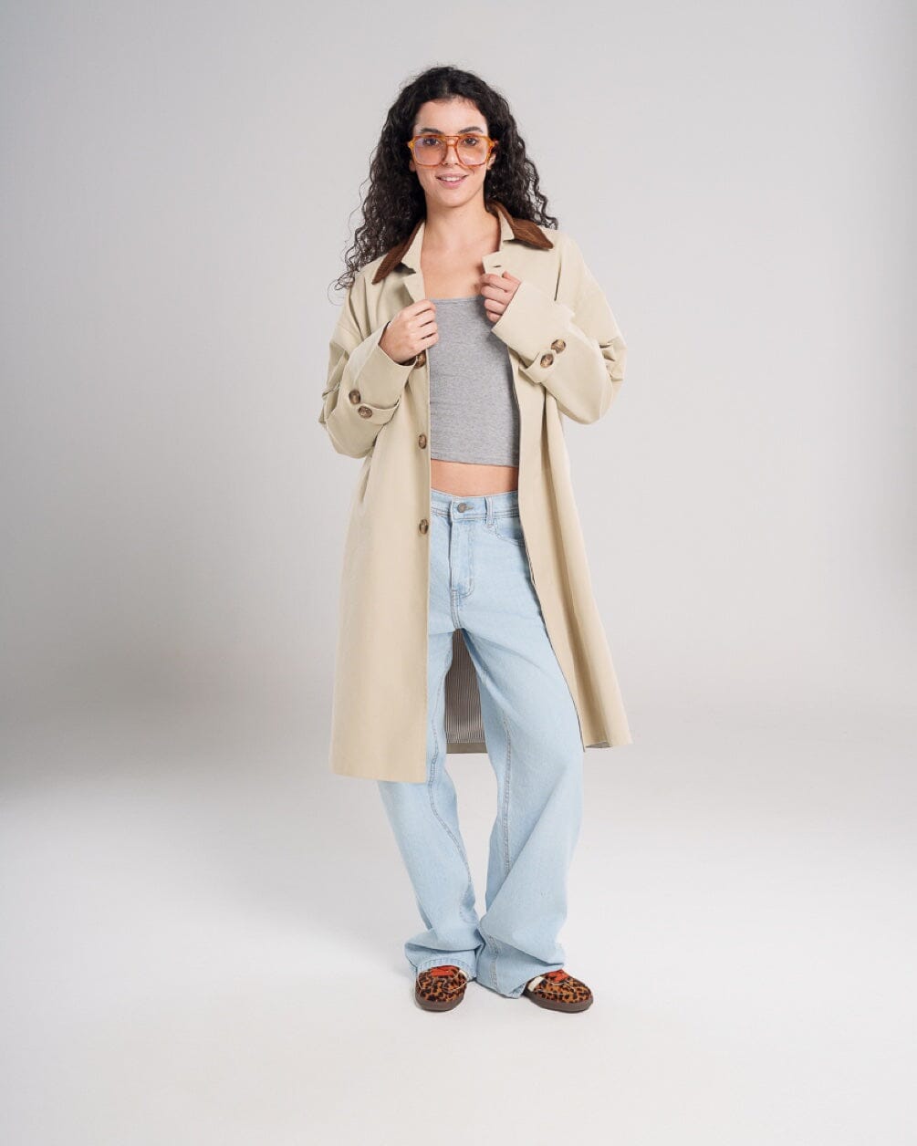 Beige Oversized Light Gabardine Coat Coats IN YOUR SHOE 