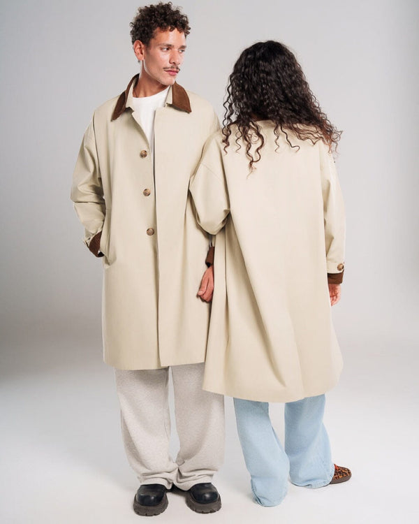 Beige Oversized Light Gabardine Coat