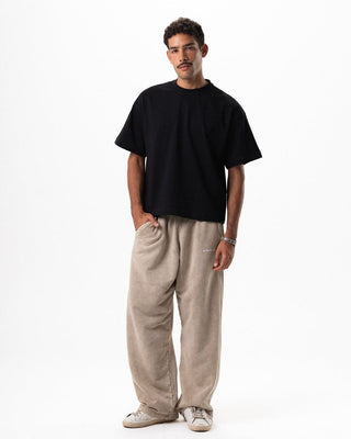 Beige Washed Wide Leg Swants Swants IN YOUR SHOE XL 
