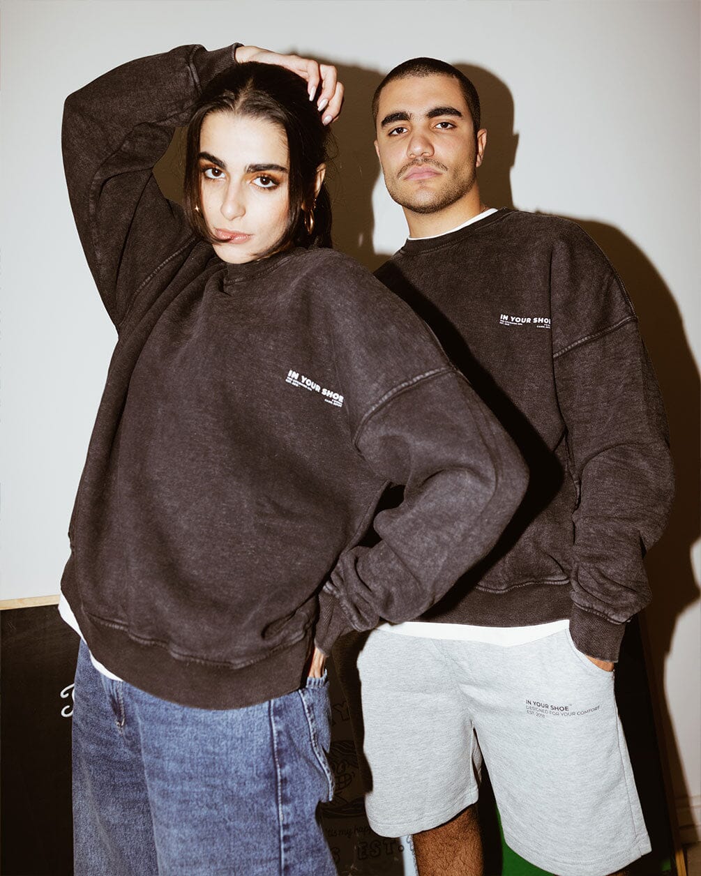 Black Acid Washed Crewneck Acid Washed Crewnecks IN YOUR SHOE M 