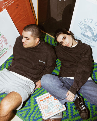 Black Acid Washed Crewneck Acid Washed Crewnecks IN YOUR SHOE 