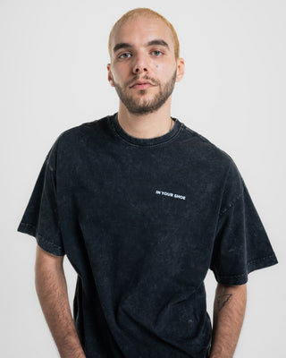 Black Acid Washed Oversized Tee Washed Oversized Tee IN YOUR SHOE 