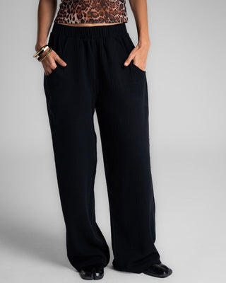 Black Barrel Fit Linen pants Linen Pants IN YOUR SHOE 