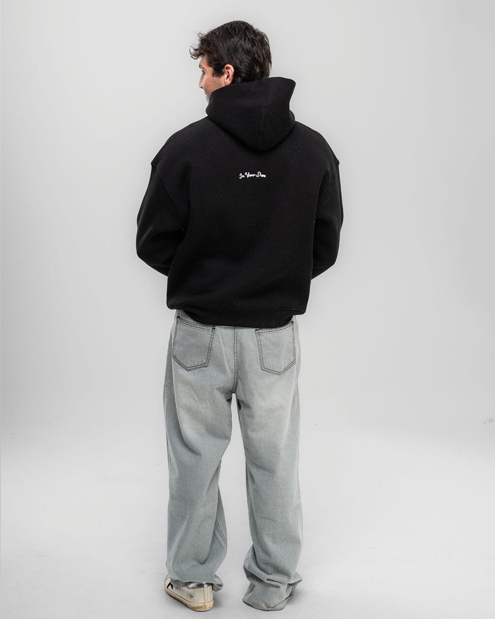 Black Basic Heavy Oversized Hoodie Plain Hoodies IN YOUR SHOE 
