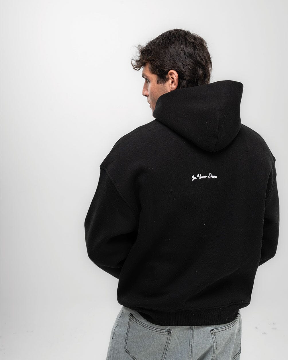 Black Basic Heavy Oversized Hoodie Plain Hoodies IN YOUR SHOE 