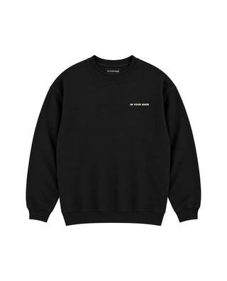 Black Basic Oversized Crewneck Acid Washed Crewnecks IN YOUR SHOE S 