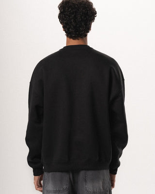 Black Basic Oversized Crewneck Crewnecks IN YOUR SHOE L 