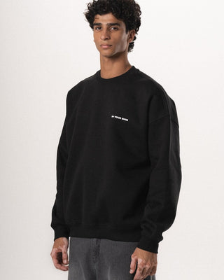 Black Basic Oversized Crewneck Crewnecks IN YOUR SHOE XL 