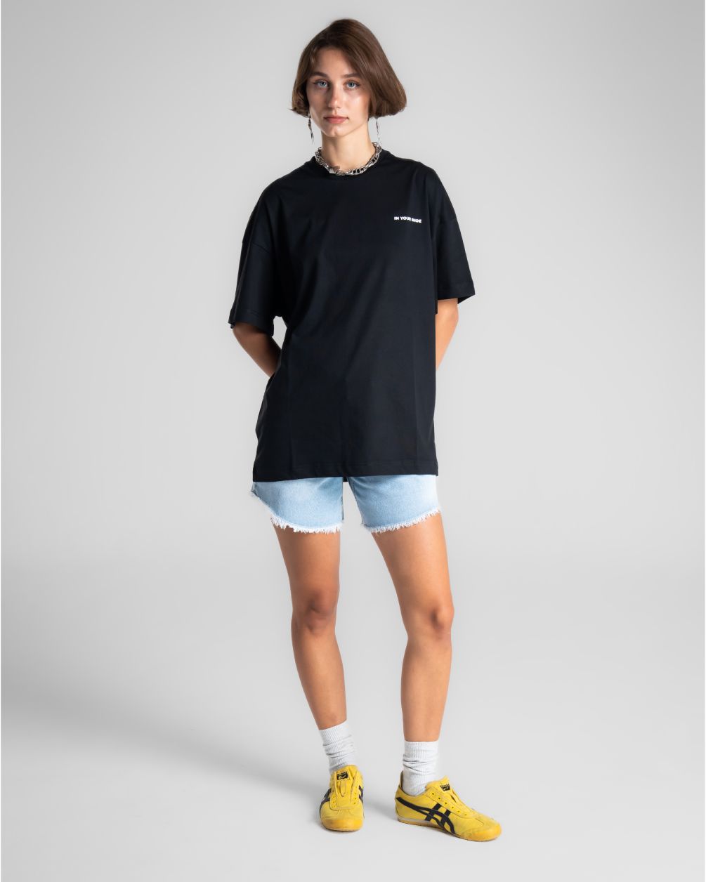 Black Basic Oversized Tee Basic Oversized Tees IN YOUR SHOE XS 
