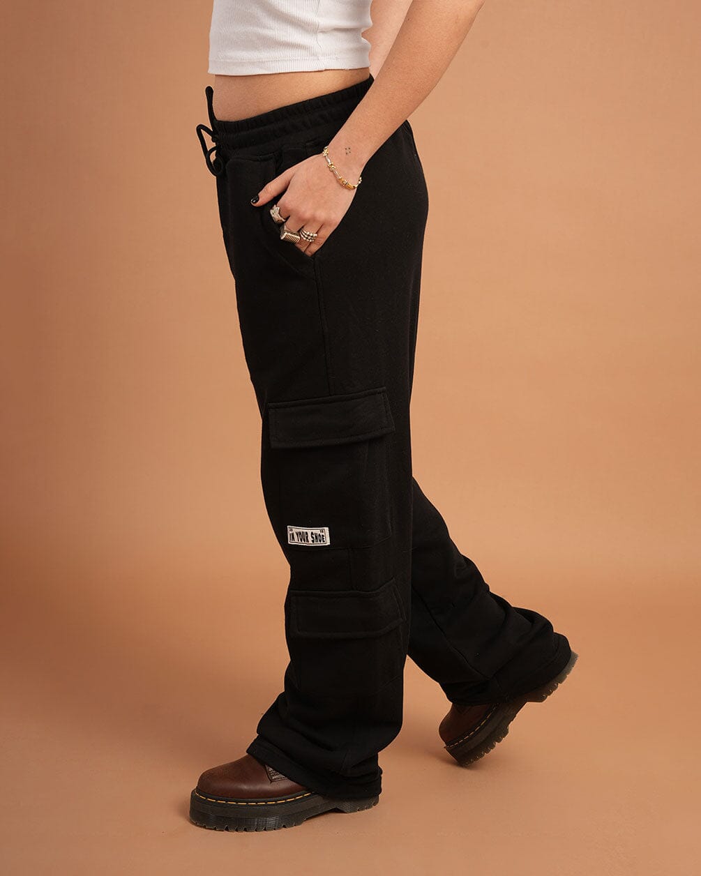 Black Cargo Swants Swants IN YOUR SHOE 