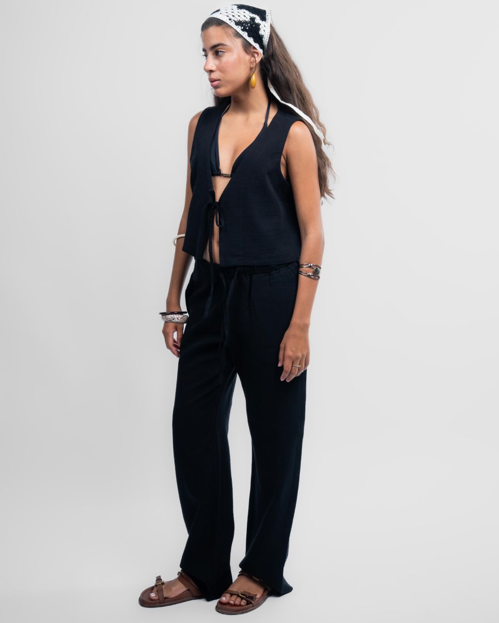 Black Casual Linen Set Bundle IN YOUR SHOE 