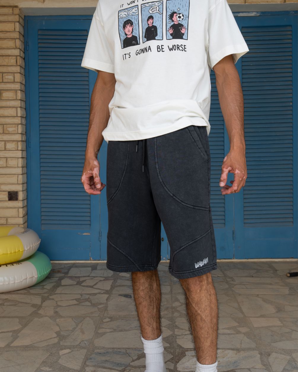 Black Cotton Jorts Jorts IN YOUR SHOE 