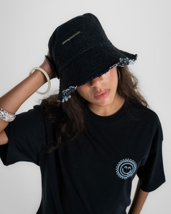 Black Denim Bucket Hat
