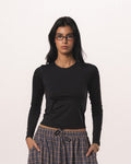 Black Fitted Long Sleeve Top