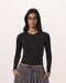 Black Fitted Long Sleeve Top