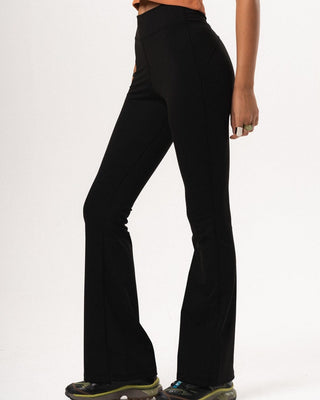 Black Flared Leggings Leggings IN YOUR SHOE M 