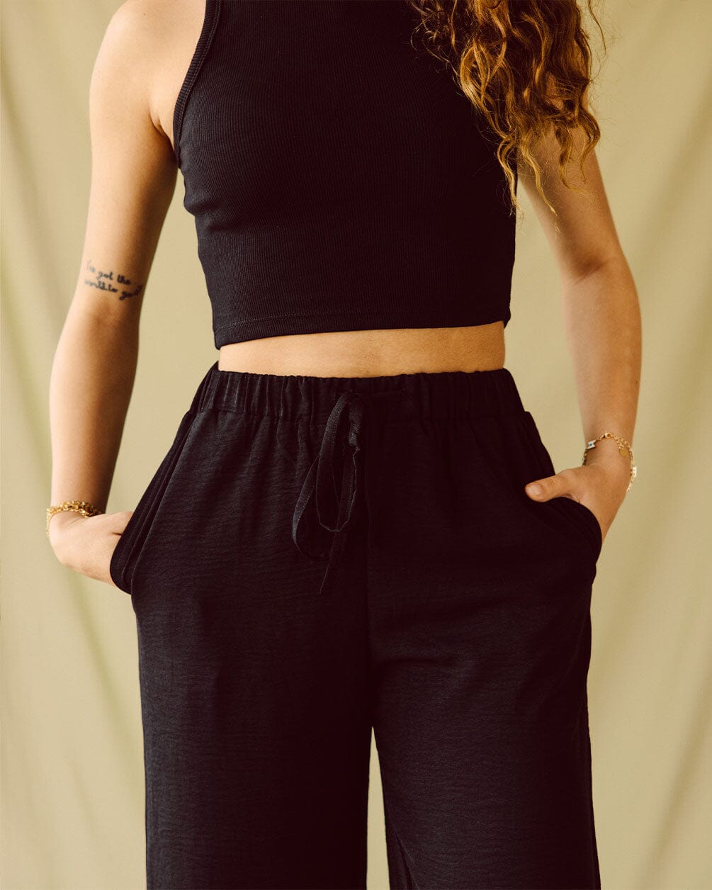 Black Flowy Pants Flowy Pants IN YOUR SHOE S 