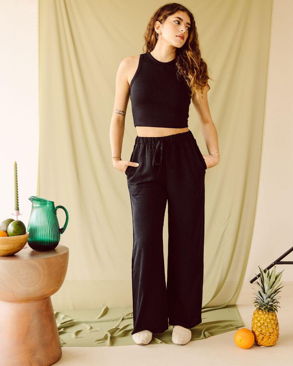Black Flowy Pants Flowy Pants IN YOUR SHOE M 