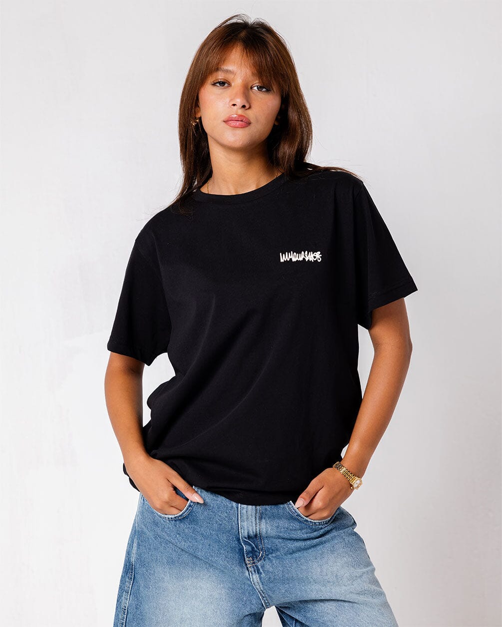 Black IYS Printed Regular Tee Basic Regular Tee IN YOUR SHOE S 