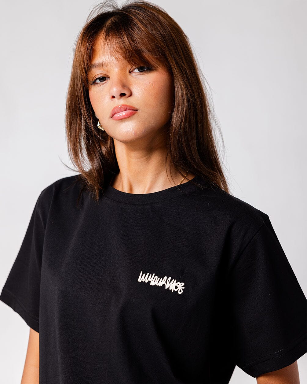 Black IYS Printed Regular Tee Basic Regular Tee IN YOUR SHOE 