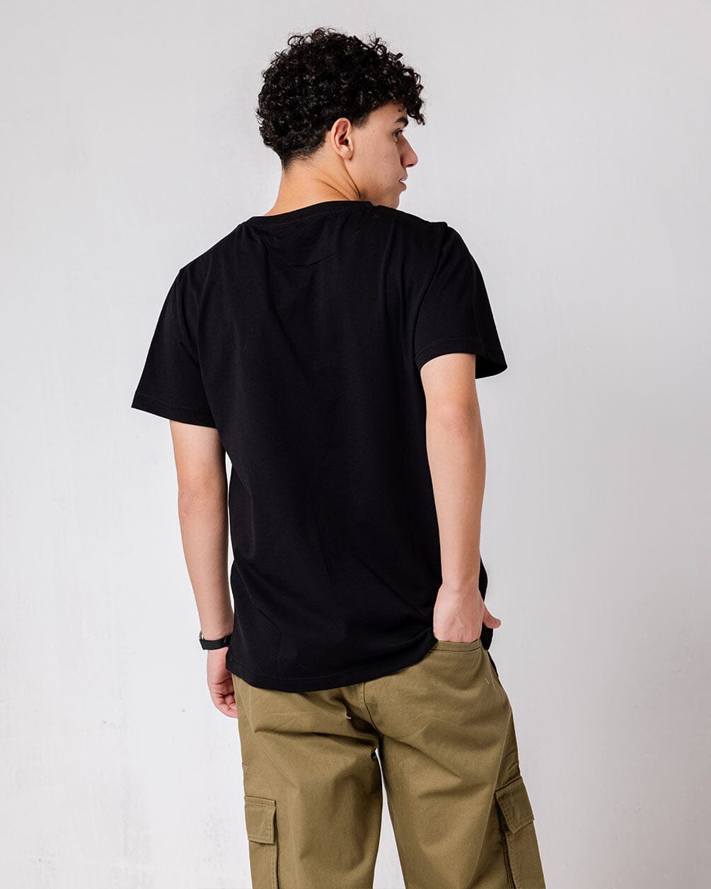 Black IYS Printed Regular Tee Basic Regular Tee IN YOUR SHOE 