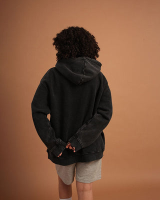 Black IYS Washed Hoodie Acid Washed Hoodies IN YOUR SHOE 