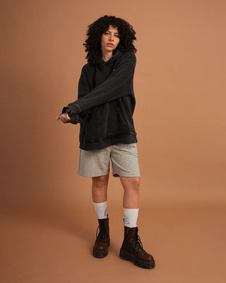 Black IYS Washed Hoodie Acid Washed Hoodies IN YOUR SHOE 