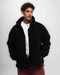 Black Oversized Corduroy Puffer Jacket