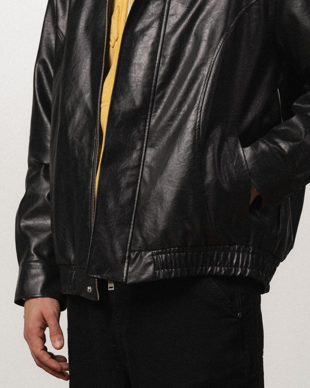 Black Oversized Leather Jacket Leather Jacket IN YOUR SHOE 