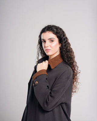 Black Oversized Light Gabardine Coat Coats IN YOUR SHOE 