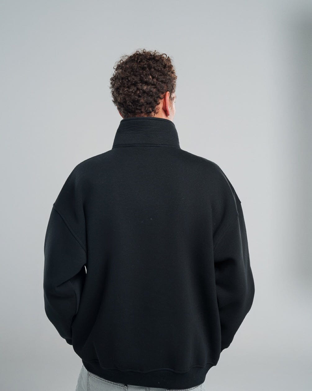 Black Oversized Quarter Zipper Quarter Zipper IN YOUR SHOE 