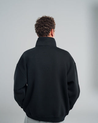 Black Oversized Quarter Zipper Quarter Zipper IN YOUR SHOE 