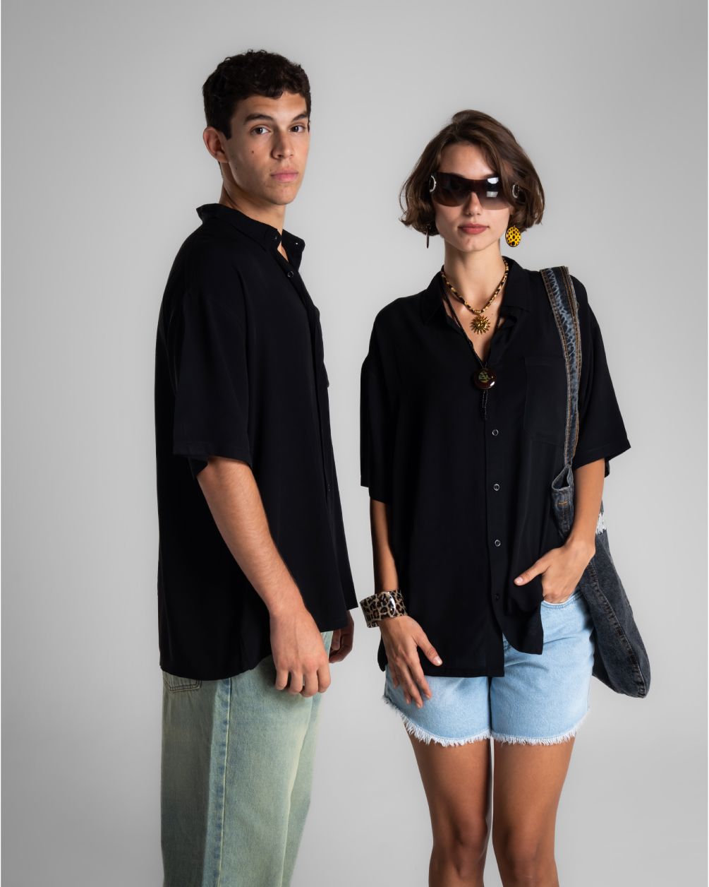 Black Oversized Short Sleeve Shirt Short Sleeve Shirt IN YOUR SHOE S 