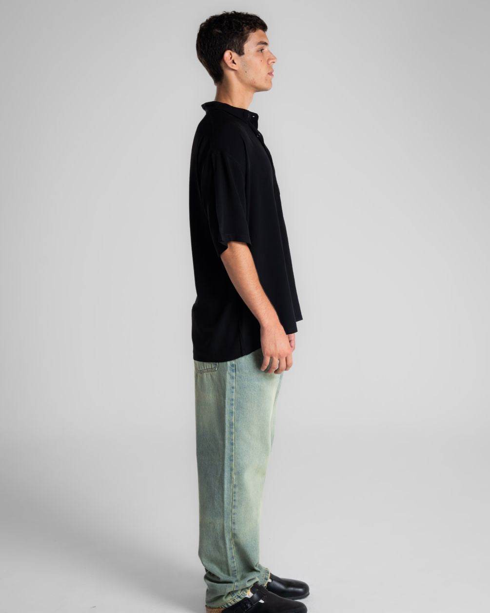 Black Oversized Short Sleeve Shirt Short Sleeve Shirt IN YOUR SHOE 