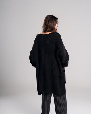 Black Oversized Sleeves Cardigan Cardigans IN YOUR SHOE L-XL 