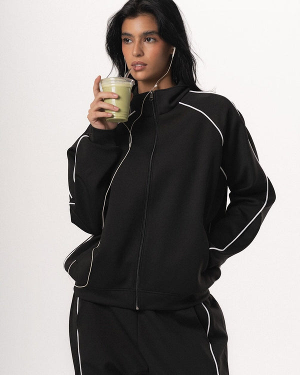 Black Oversized Track Jacket