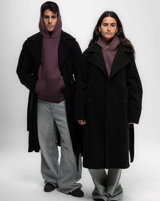 Black Oversized Wool Coat Coats IN YOUR SHOE S-M 