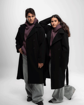 Black Oversized Wool Coat Coats IN YOUR SHOE 