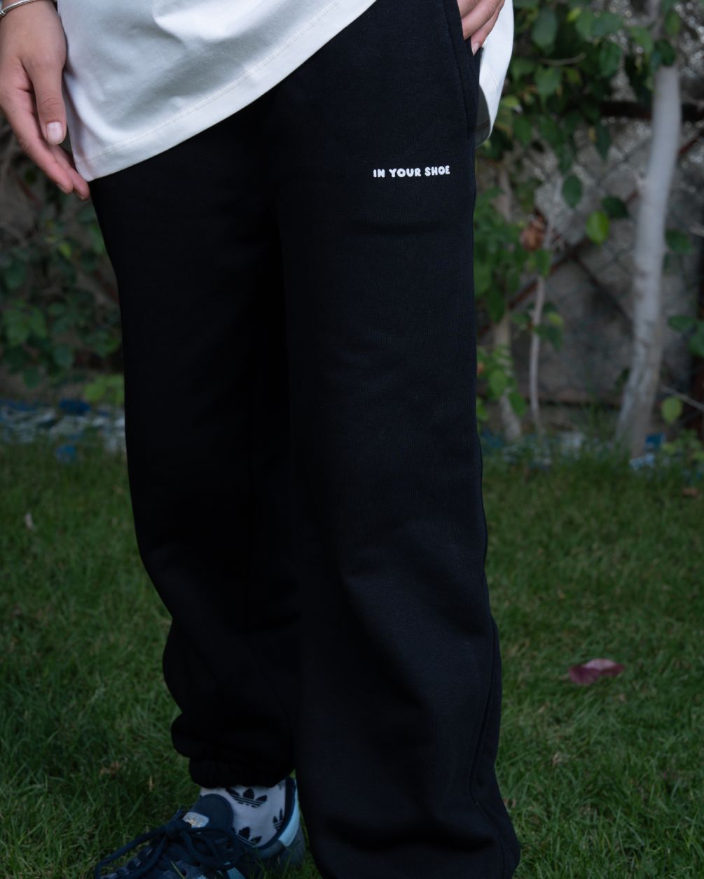 Black Paneled Loose Kids Swants Swants (Kids) IN YOUR SHOE 